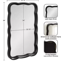Discount Kirklands Home Black Wood Scalloped Leigh Wall Mirror
