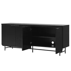 Sale Kirklands Home Wood Scandinavian 4-Door Sideboard Black