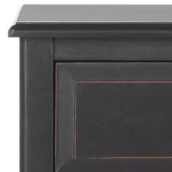 Best Kirklands Home Wood Side Table with Baskets Black