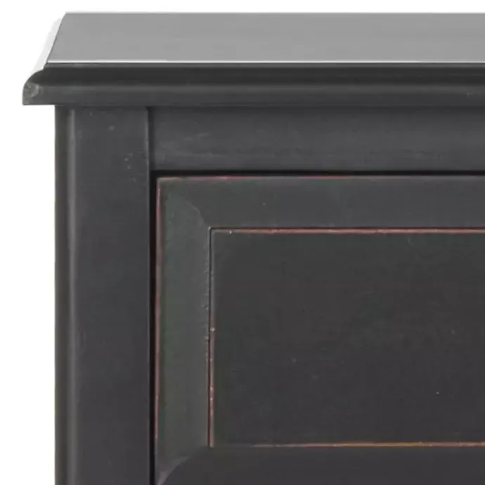 Best Kirklands Home Wood Side Table with Baskets Black