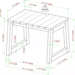 Best Kirklands Home Wood Slatted Box Leg Outdoor Side Table Black