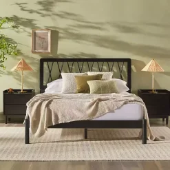 Best Kirklands Home Wood Spindle Headboard Queen Bed Black