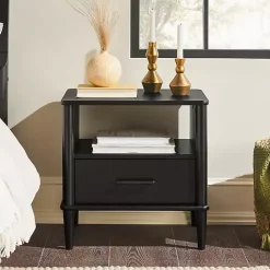 Best Kirklands Home Wood Spindle Leg Nightstand Black