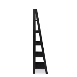 Kirklands Home Wood 5-Tier Ladder Bookshelf Black