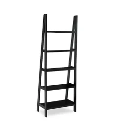 Kirklands Home Wood 5-Tier Ladder Bookshelf Black