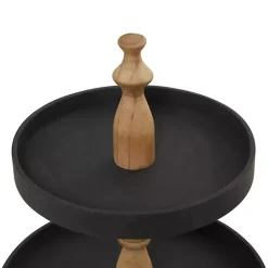 Online Kirklands Home Wood 3-Tiered Decorative Tray Black