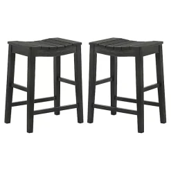 Best Kirklands Home Wood Whitcombe Counter Stools, Set of 2 Black