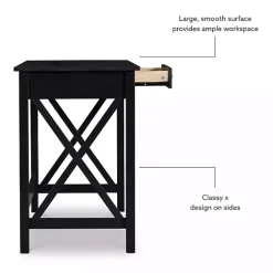 Sale Kirklands Home Wood X-Sides Desk Black