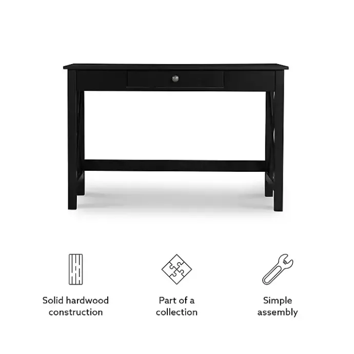 Sale Kirklands Home Wood X-Sides Desk Black