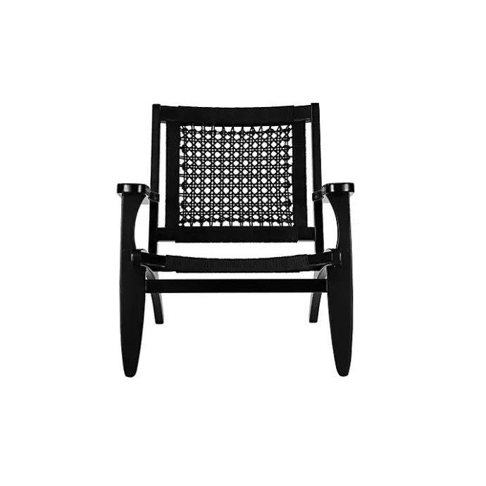 New Kirklands Home Woven Rope Accent Chair Black