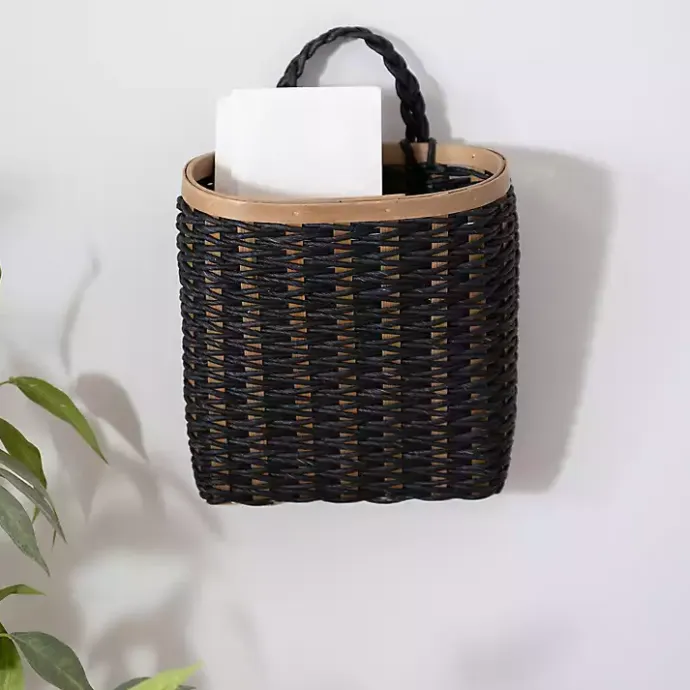 Sale Kirklands Home Black Woven Wall Pocket