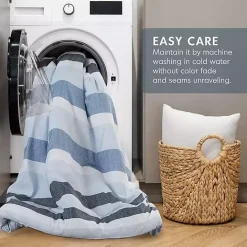 Hot Kirklands Home Blake Blue Stripe 3-pc. Full/Queen Comforter Set