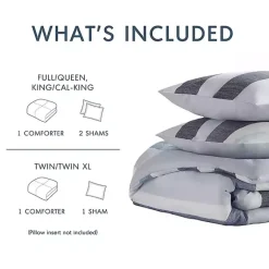 Online Kirklands Home Blake Blue Stripe 3-pc. King Comforter Set
