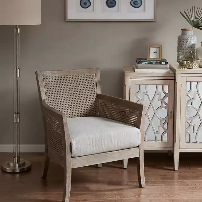 Kirklands Home Blake Cane Back Accent Chair Tan
