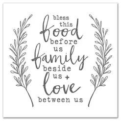 Best Kirklands Home Bless This Food White and Gray Canvas Art Print