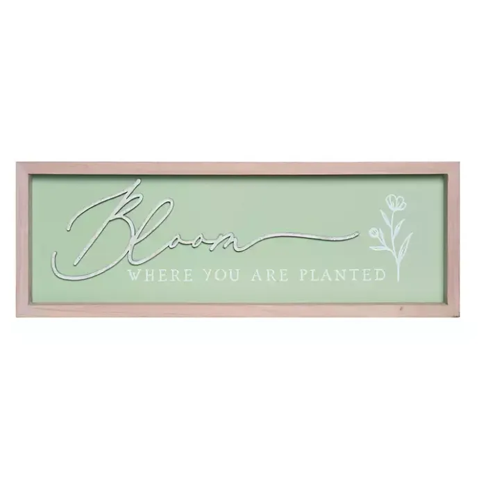 Online Kirklands Home Bloom Where You Are Planted Wall Plaque Green