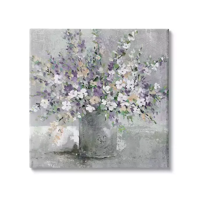 Outlet Kirklands Home Blossoming Aster Bouquet Canvas Print, 36x36 in. Gray