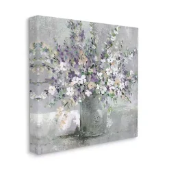 Outlet Kirklands Home Blossoming Aster Bouquet Canvas Print, 36x36 in. Gray