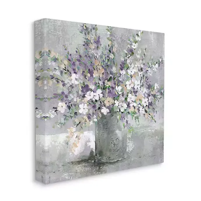 Outlet Kirklands Home Blossoming Aster Bouquet Canvas Print, 36x36 in. Gray