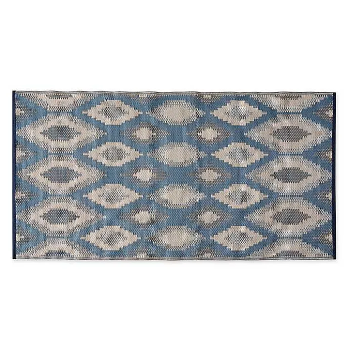 Online Kirklands Home Blue & Gray Diamond Stripe Outdoor Area Rug, 3x6