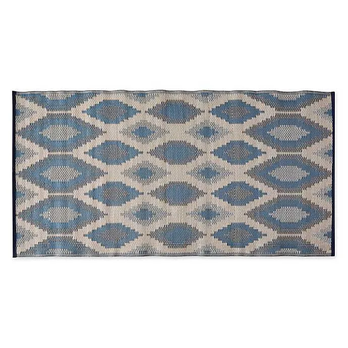 Online Kirklands Home Blue & Gray Diamond Stripe Outdoor Area Rug, 3x6