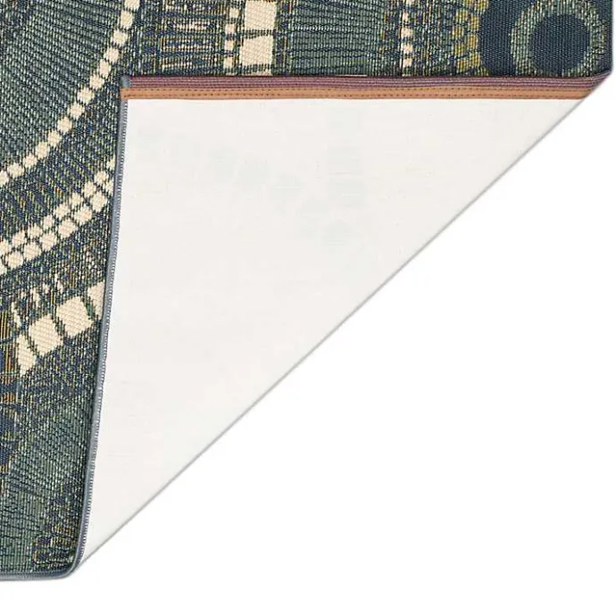 Sale Kirklands Home Blue & Green Circles Indoor/Outdoor Rug, 3x4