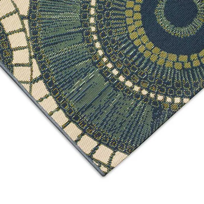 Sale Kirklands Home Blue & Green Circles Indoor/Outdoor Rug, 3x4