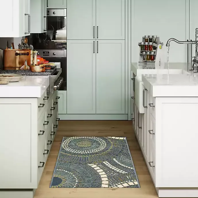 Sale Kirklands Home Blue & Green Circles Indoor/Outdoor Rug, 3x4