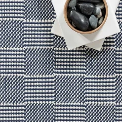 Clearance Kirklands Home Blue & Ivory Checkered Indoor/Outdoor Rug, 4x6
