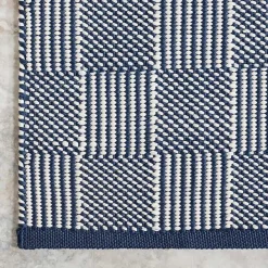 Discount Kirklands Home Blue & Ivory Checkered Indoor/Outdoor Rug, 6x9