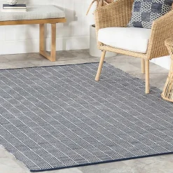 Online Kirklands Home Blue & Ivory Checkered Indoor/Outdoor Rug, 8x10