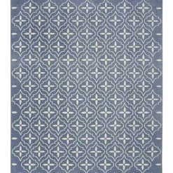Outlet Kirklands Home Blue & Ivory Quatrefoil Indoor/Outdoor Rug, 5x7
