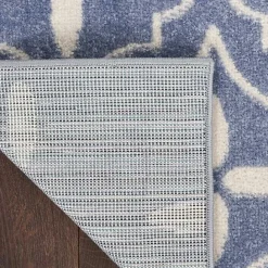 Outlet Kirklands Home Blue & Ivory Quatrefoil Indoor/Outdoor Rug, 5x7