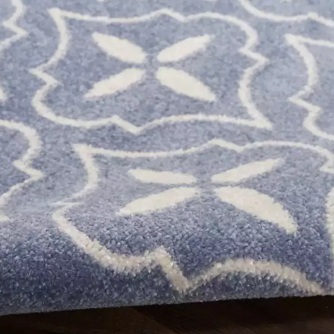 Best Kirklands Home Blue & Ivory Quatrefoil Indoor/Outdoor Rug, 8x10