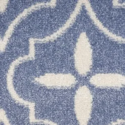 Best Kirklands Home Blue & Ivory Quatrefoil Indoor/Outdoor Rug, 8x10