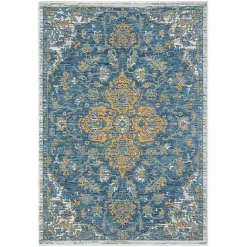 Outlet Kirklands Home Blue & Orange Medallion Reversible Area Rug, 5x7