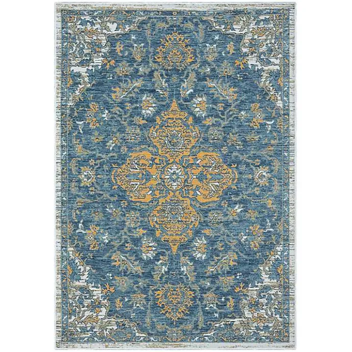 Outlet Kirklands Home Blue & Orange Medallion Reversible Area Rug, 5x7