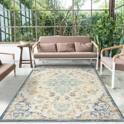 Outlet Kirklands Home Blue & Orange Medallion Reversible Area Rug, 5x7