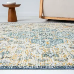 Outlet Kirklands Home Blue & Orange Medallion Reversible Area Rug, 5x7