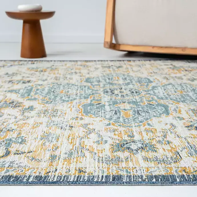Outlet Kirklands Home Blue & Orange Medallion Reversible Area Rug, 5x7