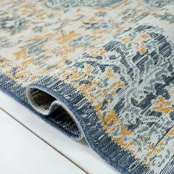 Outlet Kirklands Home Blue & Orange Medallion Reversible Area Rug, 5x7