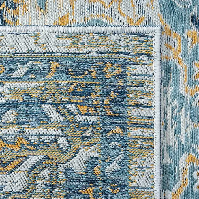 Outlet Kirklands Home Blue & Orange Medallion Reversible Area Rug, 5x7