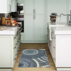 Clearance Kirklands Home Blue & White Circles Indoor/Outdoor Rug, 2x3