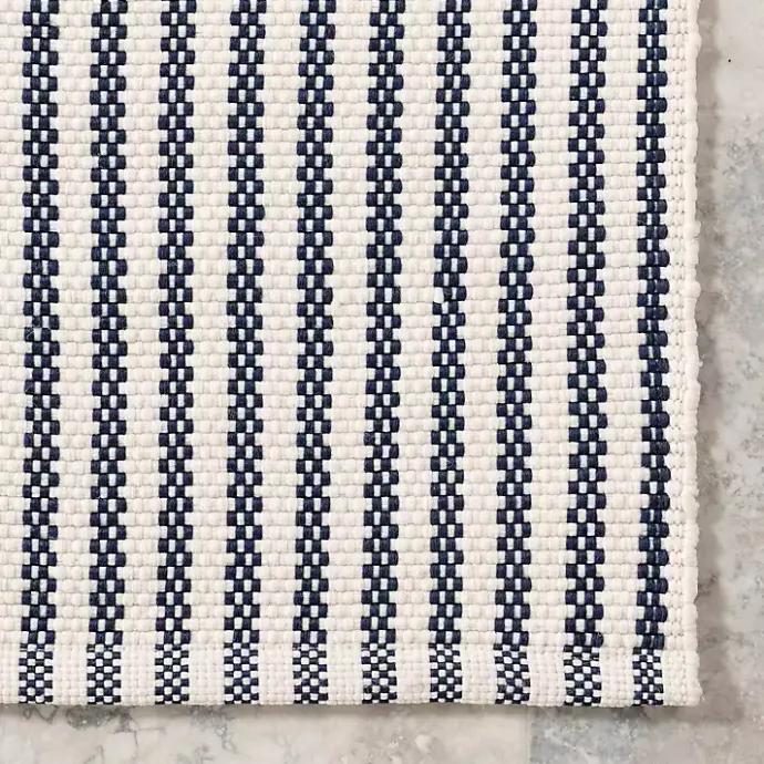 Outlet Kirklands Home Blue & White Pinstripe Indoor/Outdoor Rug, 5x8