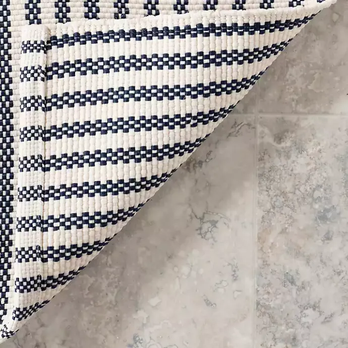 Outlet Kirklands Home Blue & White Pinstripe Indoor/Outdoor Rug, 5x8