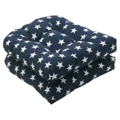 Kirklands Home Blue & White Stars Outdoor Seat Cushions, Set of 2