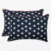New Kirklands Home Blue & White Stars Outdoor Pillows, Set of 2