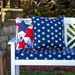 New Kirklands Home Blue & White Stars Outdoor Pillows, Set of 2