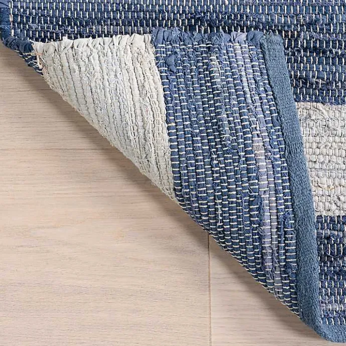 Sale Kirklands Home Blue & White Striped Indoor/Outdoor Rug, 4x6