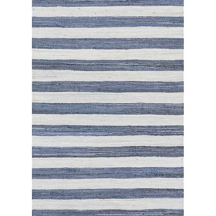 Best Kirklands Home Blue & White Striped Indoor/Outdoor Rug, 6x9